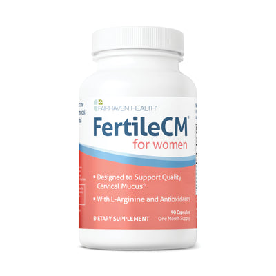 Fairhaven Health FertileCM Cervical Mucus Supplement 90 Capsule bottle.