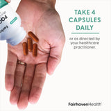 Fairhaven Health PQQ+ Myo + D-Chiro Inositol suggested use: take four capsules daily or as directed by your healthcare practitioner.