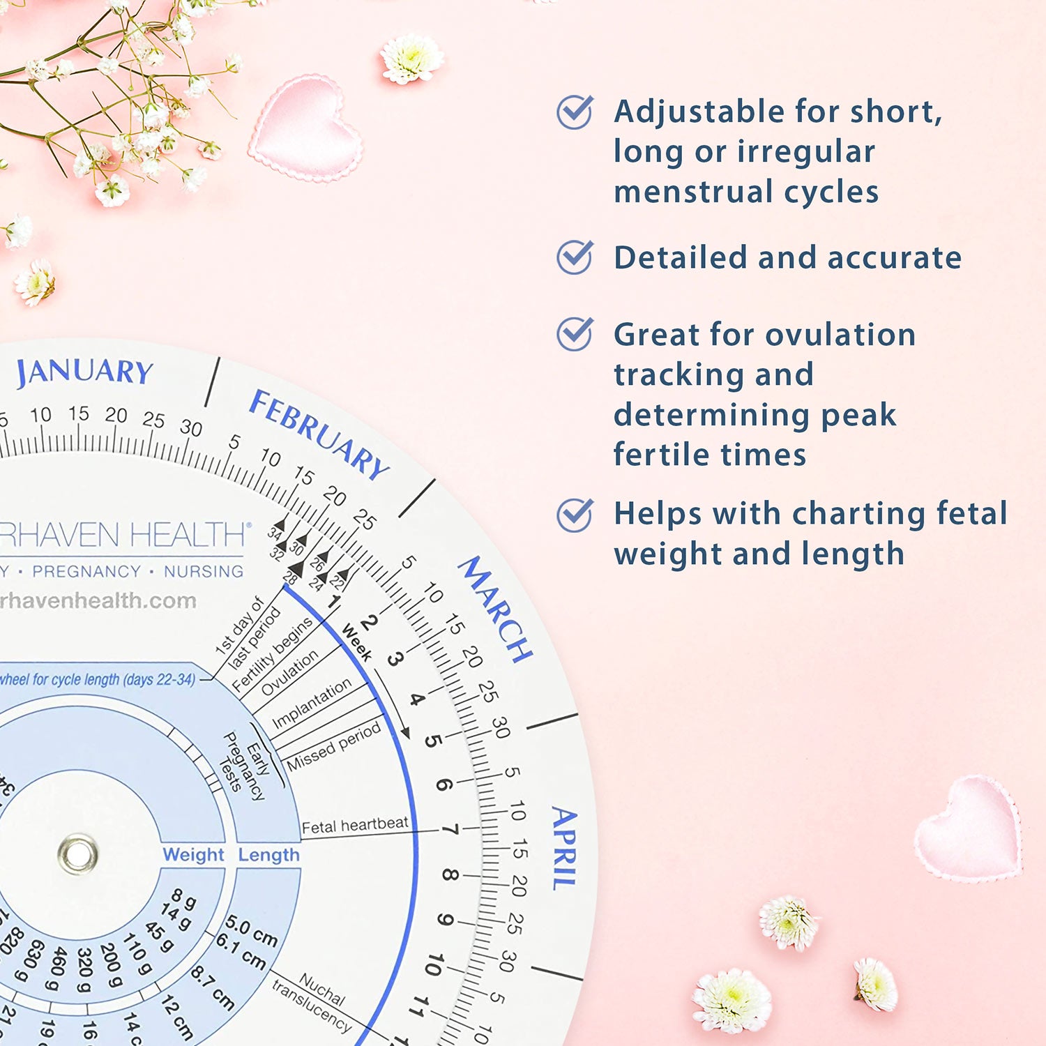 ovulation calendar and pregnancy wheel features and benefits