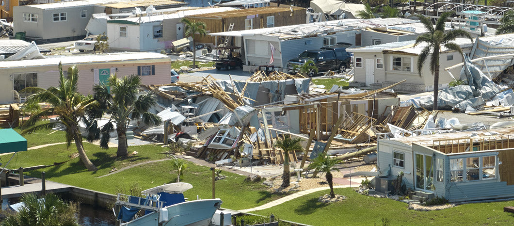 wreckage of home due to hurricane