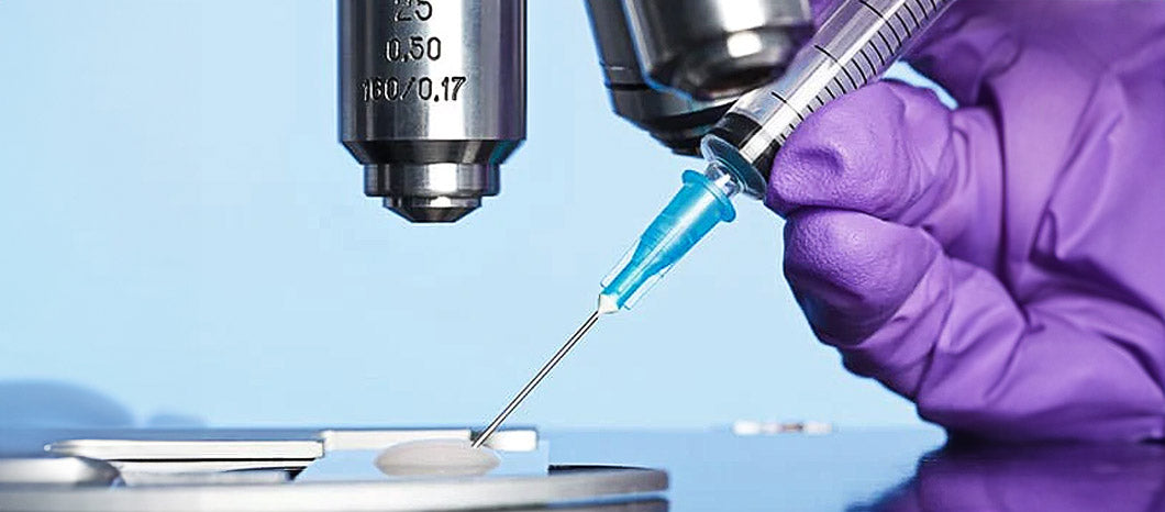 needle extracting sample of semen for analysis