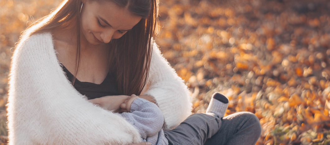 woman breastfeeding in public