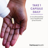 Fairhaven Health Complete Lactation Support take one capsule daily or as directed by your healthcare practitioner.