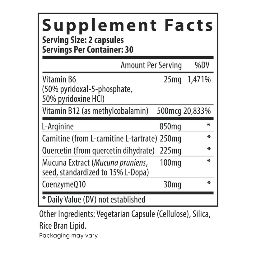 MotilityBoost For Men by Fairhaven Health supplement facts.