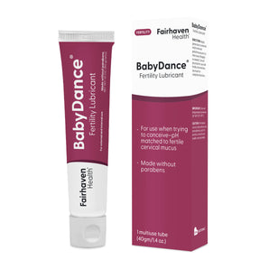 BabyDance Fertility Lubricant tube and packaging on a white background