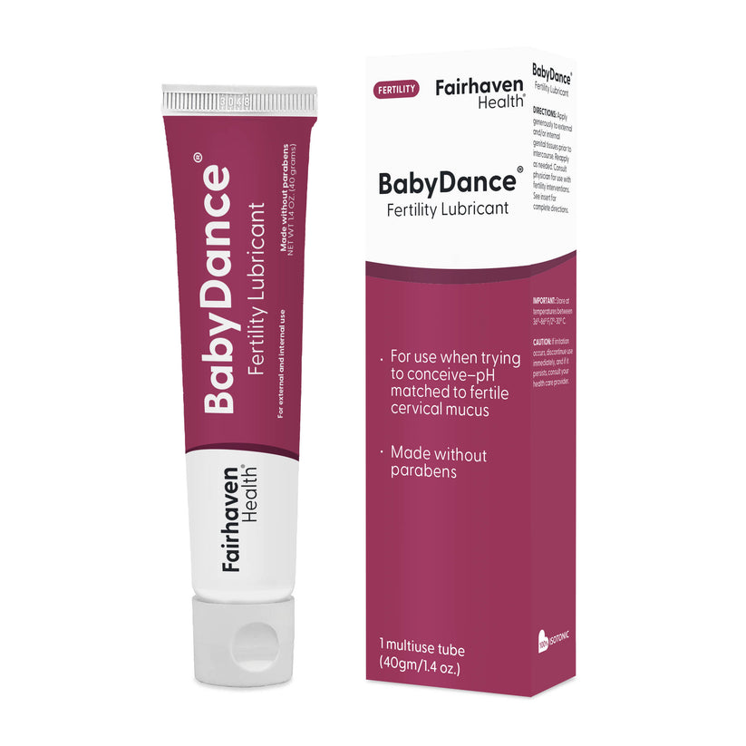 BabyDance Fertility Lubricant tube and packaging on a white background