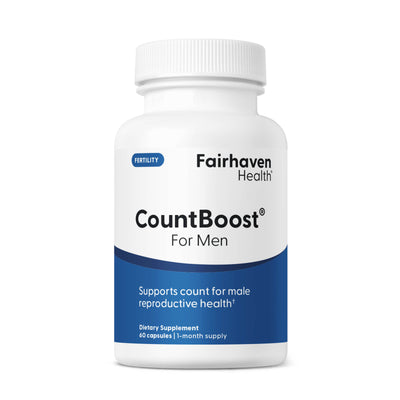 Fairhaven Health CountBoost® For Men fertility supplement.