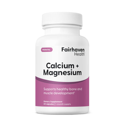 Fairhaven Health Calcium + Magnesium prenatal supplement.