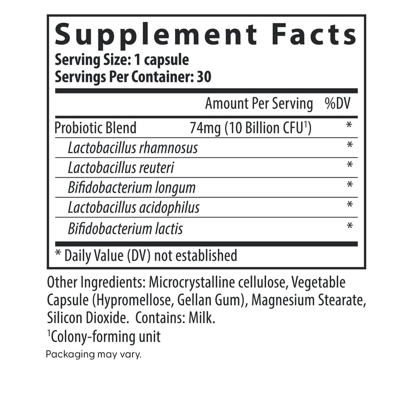 Fairhaven Health IsoFresh Vaginal Probiotic supplement facts.