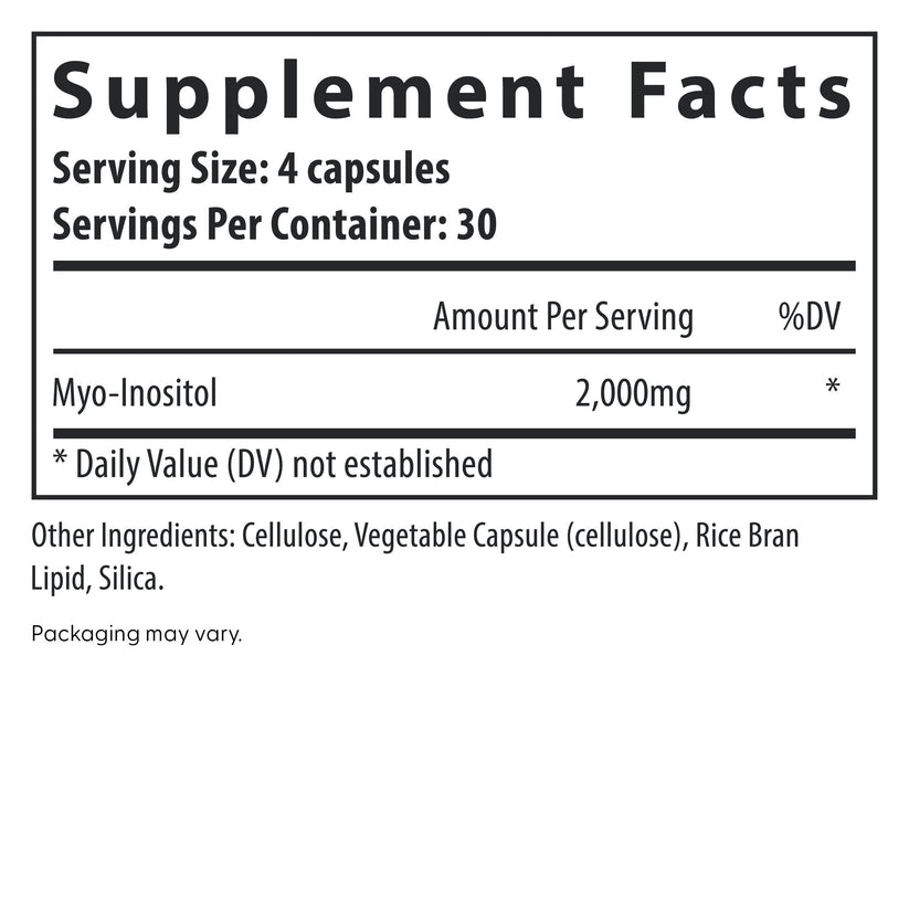 Fairhaven Health Myo-Inositol supplement facts 120 ct.