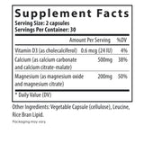 Fairhaven Health Calcium + Magnesium prenatal supplement facts.