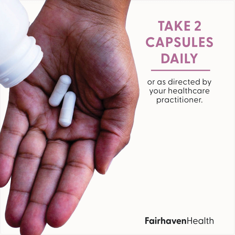 Fairhaven Health Prenatal Multivitamin Essentials with DHA supplement suggested use: take two capsules daily or as directed by your healthcare practitioner.