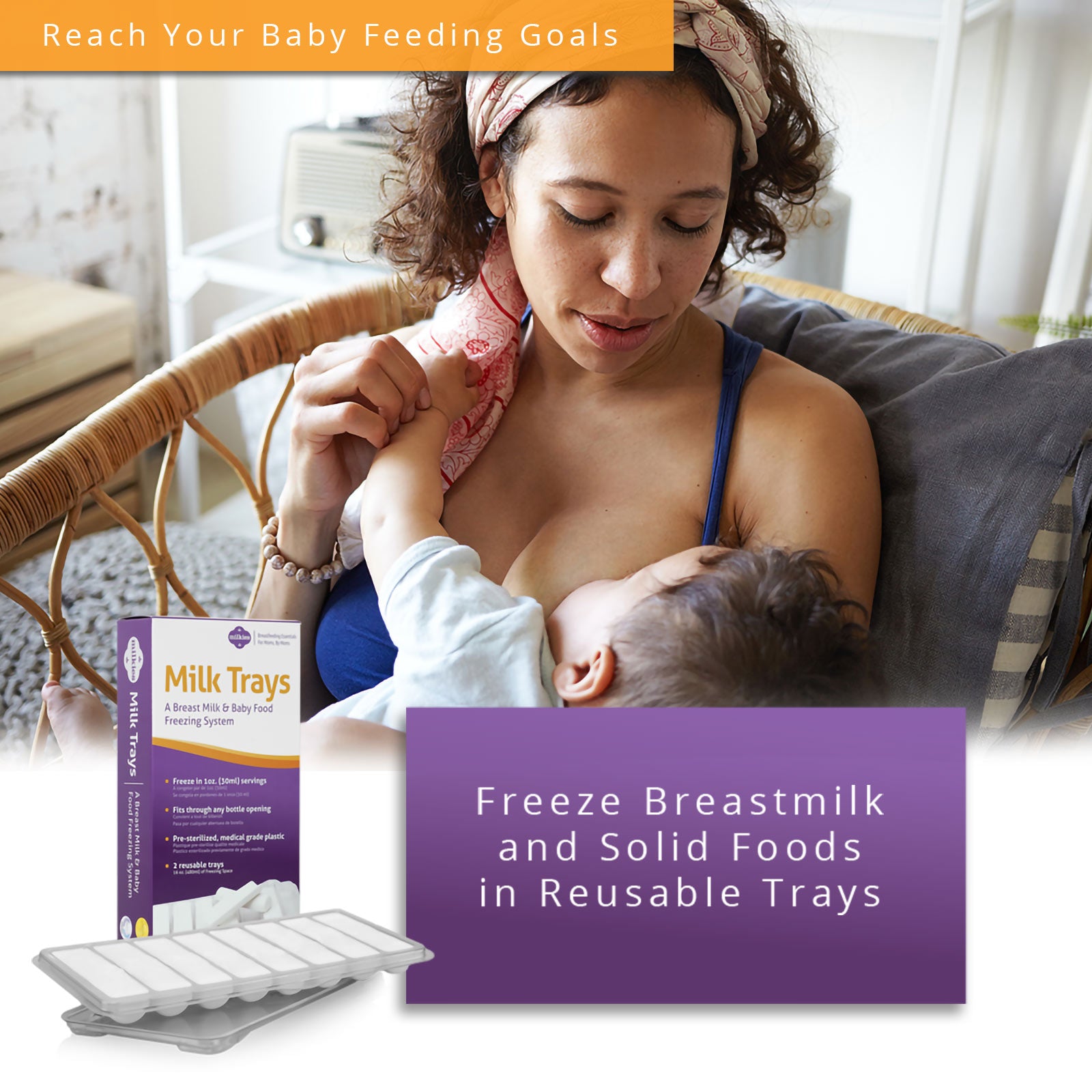 Freeze Breastmilk and Solid Foods in Reusable Trays