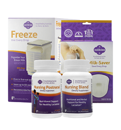 A collection of breastfeeding products from Fairhaven Health.