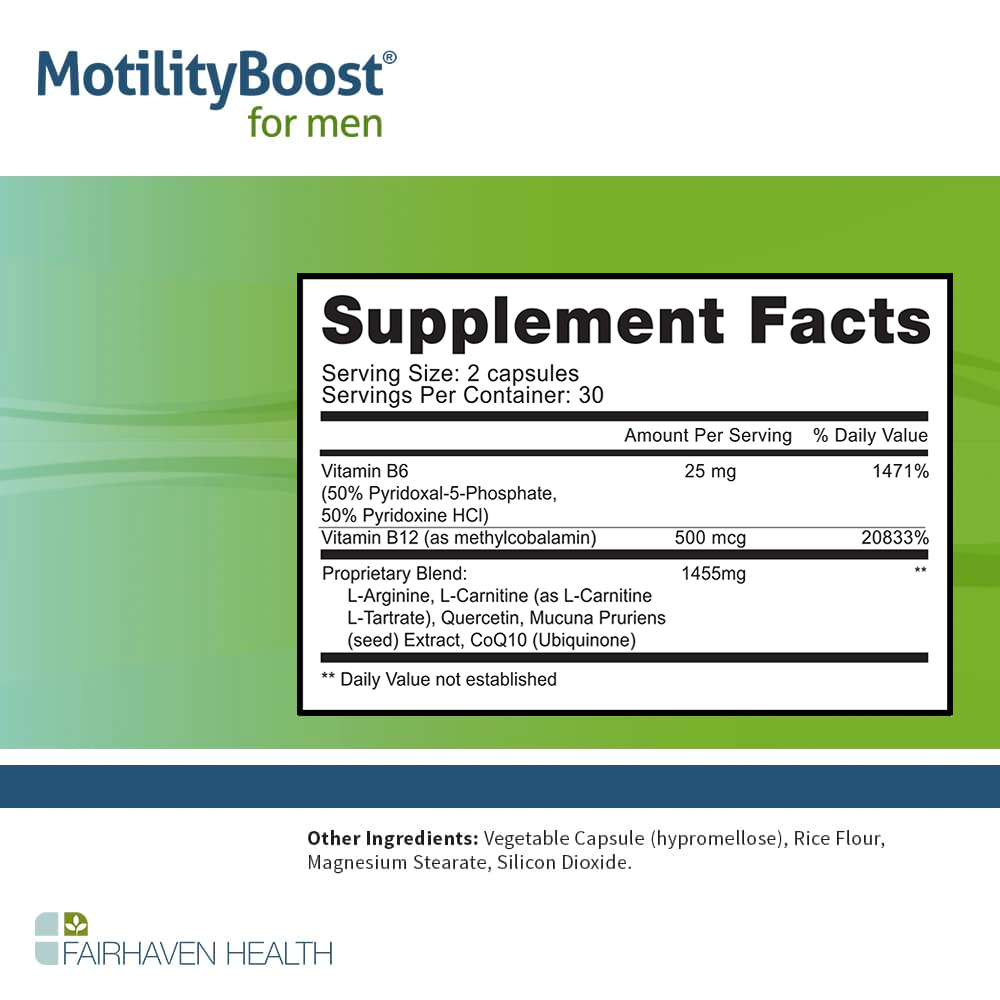 MotilityBoost L11 Ingredients Panel