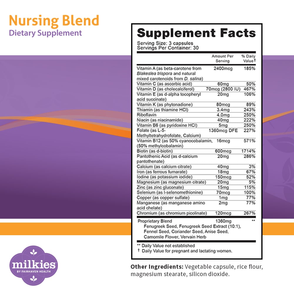 Nursing Blend Supplement Facts